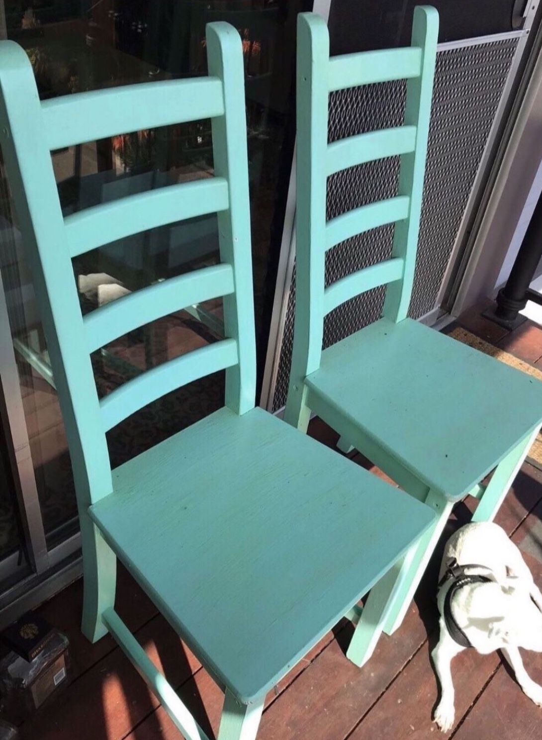 Two Solid Chairs Beautiful Blue