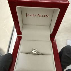 Engagement ring 1.22 ctw natural diamond size 5.5 total weight 3g white gold 14k 