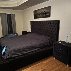 King Size Storage Bed Frame + Nightstands