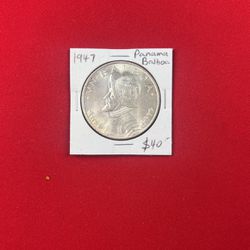 1947 Balboa Panama Silver Coin 