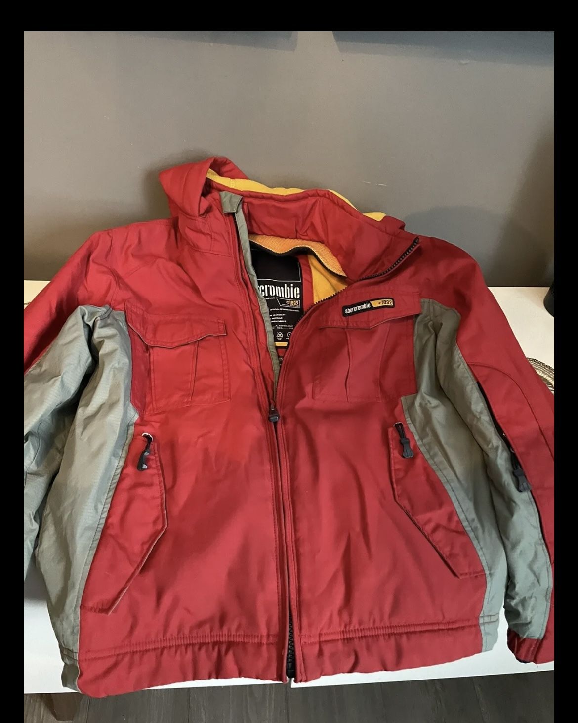 abercrombie Red Jacket Medium Boys with Hoodie