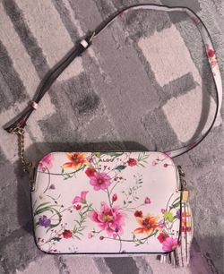 ALDO Floral Crossbody Bag with Tassel Accent