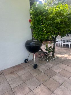 Patio set and grill