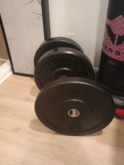 45lb and 25lb Black Rubber Bumper Weight Plates