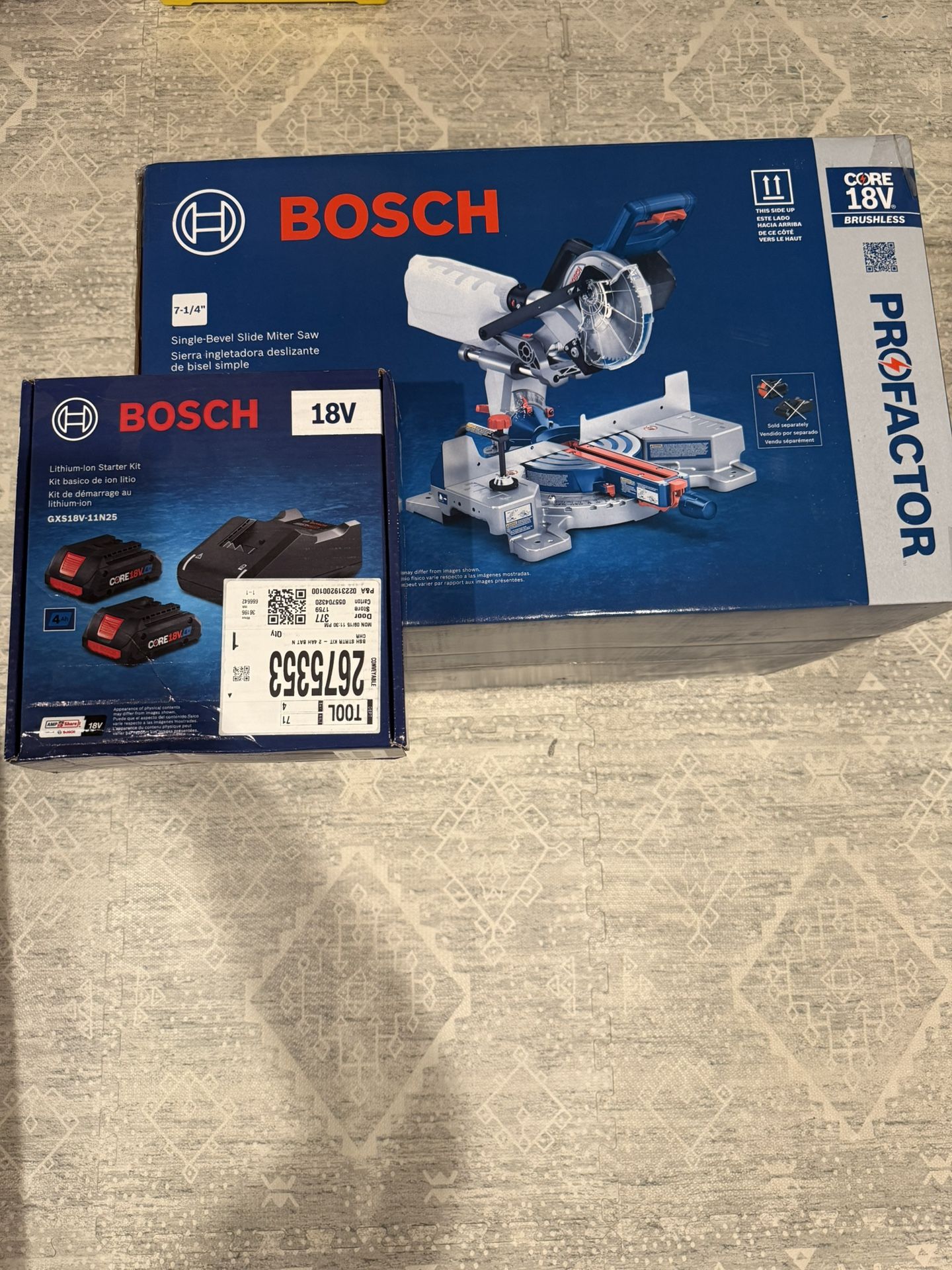 Bosch Profactor 7-1/4-in 18-volt Sliding Compound Cordless Miter Saw + 2 Batteries