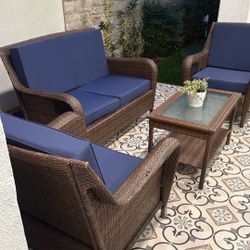 Patio Furniture Set with Brand New Cushions