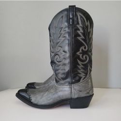 Laredo Gray Leather Cowboy Boots Mens 10