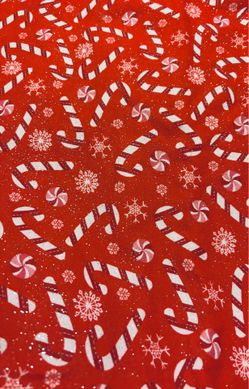 Christmas Candy Cane with Glitter Fabric Sold by the Yard 36”x42” New