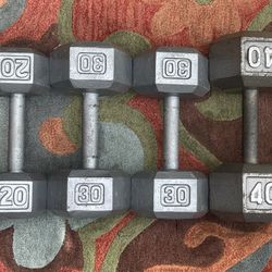SET OF DUMBBELLS (PAIRS OF ) :  20s  30s  40s