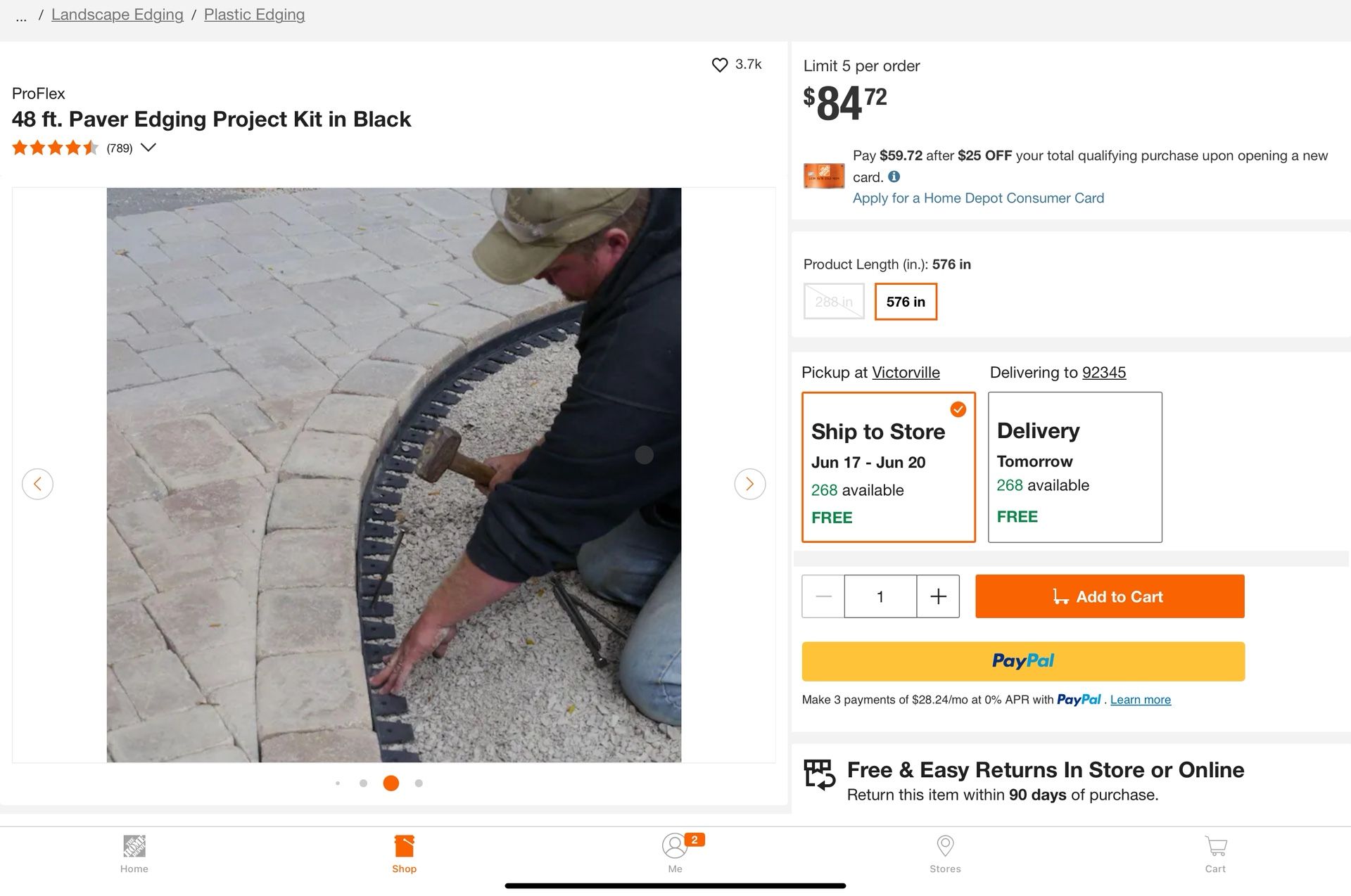 Hi everyone we available two boxes retail $183 this new in box we this two boxes new for only $140 dls Proflex 48 ft. Paver Edging Project Kit in B