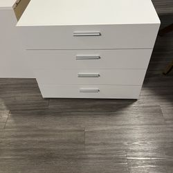 White Four Drawer Dresser 