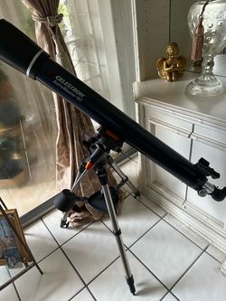 Celestron AstroMaster 90EQ 90mm refractor telescope with tripod