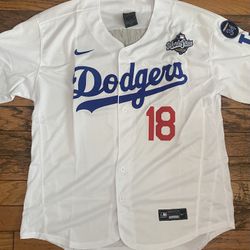 $45 White, blue, grey 2025  Kike World Series Mookie Betts, Freddie freeman, Ohtani, And Yamamoto dodgers Jersey