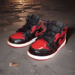 Nike TD Air Jordan 1 Mid BT - Black / Gym Red / White - SIZE 10C
