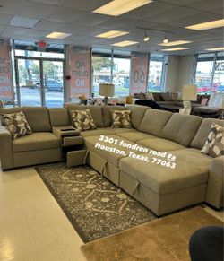 GRAY COUCH WITH STORAGE