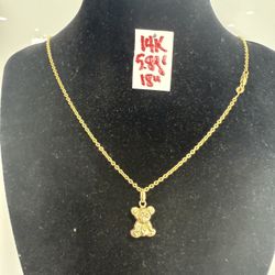 14K Solid Gold Chain and Pendant 5.8Gr 18 Inches Long 