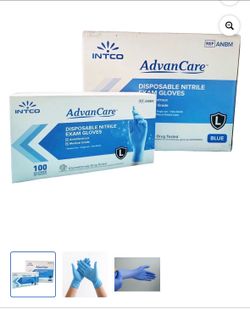 INTCO blue nitrile exam gloves