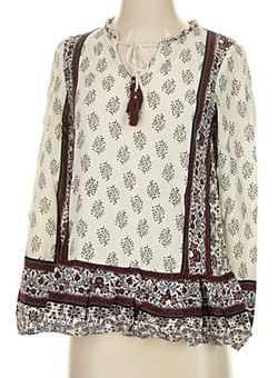 KNOX ROSE Boho long sleeve top MED