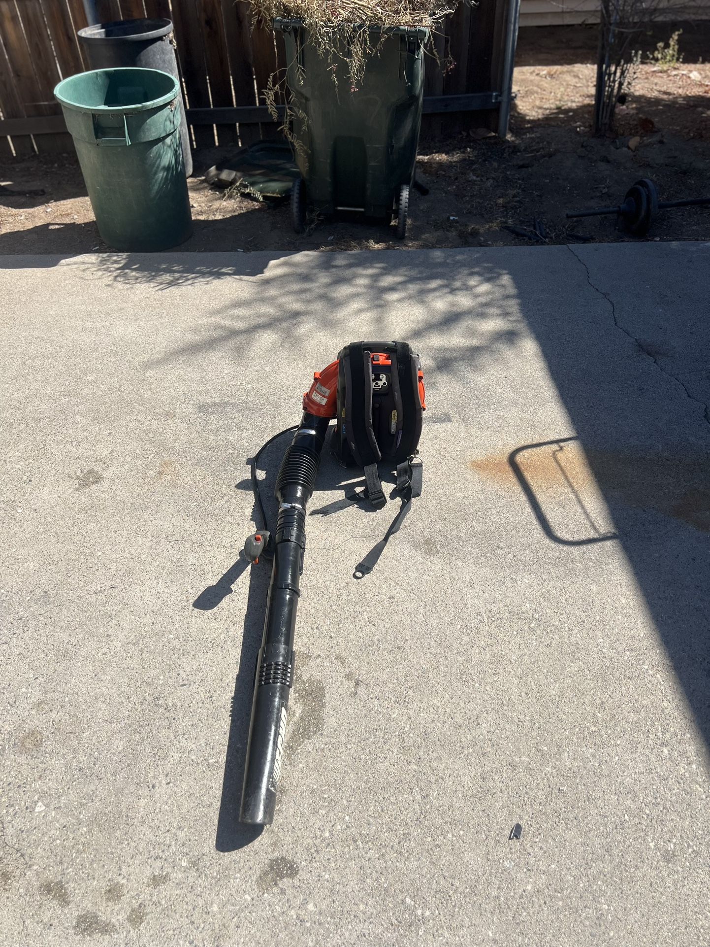 a Husqvarna backpack leaf blower