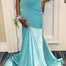 Custom Teal Prom Dress