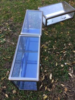 Fancy glass showcases 3 pieces for sale