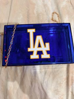 LA Dodgers Clear Blue Acrylic Clutch Bag