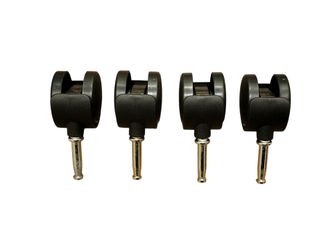 Set of 4 black 4 - 2" plastic wheels - 1-3/8" x 3/8" stem - heavy duty