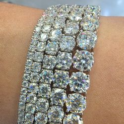 VVS Moissanite Tennis Bracelet In 925 Sterling Silver-D Color,2-6.5mm