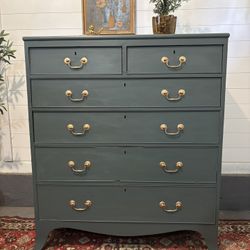 Oversized Tall Refinished Green Dresser