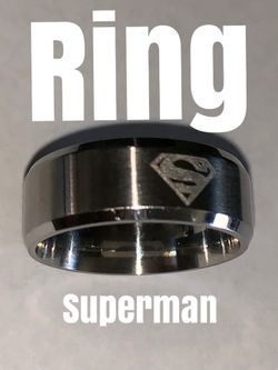 Ring size 9 - Superman logo laser engraving