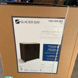 Brand New Glacier Bay Bathroom Vanity With Top And Sink. In The Box.