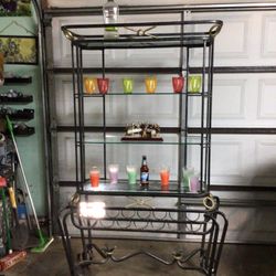 Wine Rack Stand  Or  Bakers Rack 4 Glass Layers 