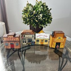 Original Folk Art Solid Wooden Handcrafted by Wood N Art Village 4 Piece Set Signed.