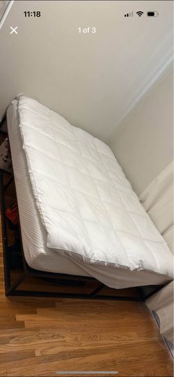 Full size bed frame , mattress and topper