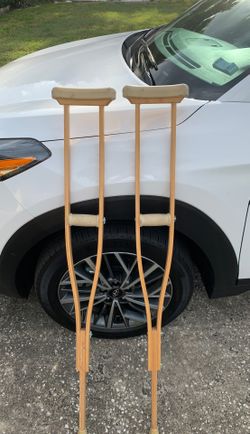 Wooden crutches