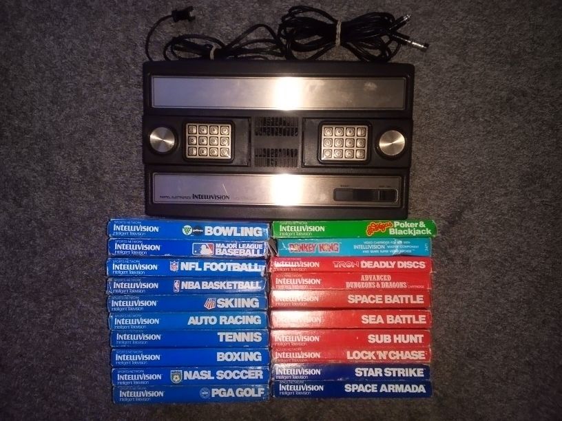 Mattel Intellivision Console + 20 Games Tested and Working See Pics