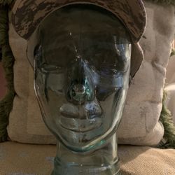Vintage Glass Head. Hat/Wig Display. 11.5”
