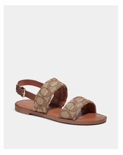 Coach Hope Sig Sandal Brown Signature Flats size 7.5