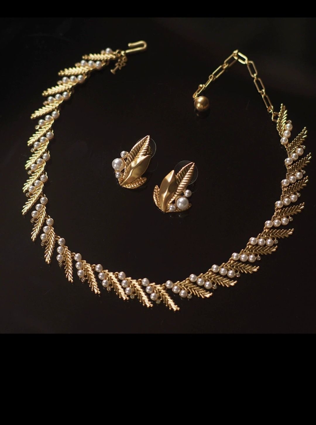 Copper With 18K Plated Gold Necklace And Earrings