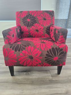Floral Upholstered Accent Chair