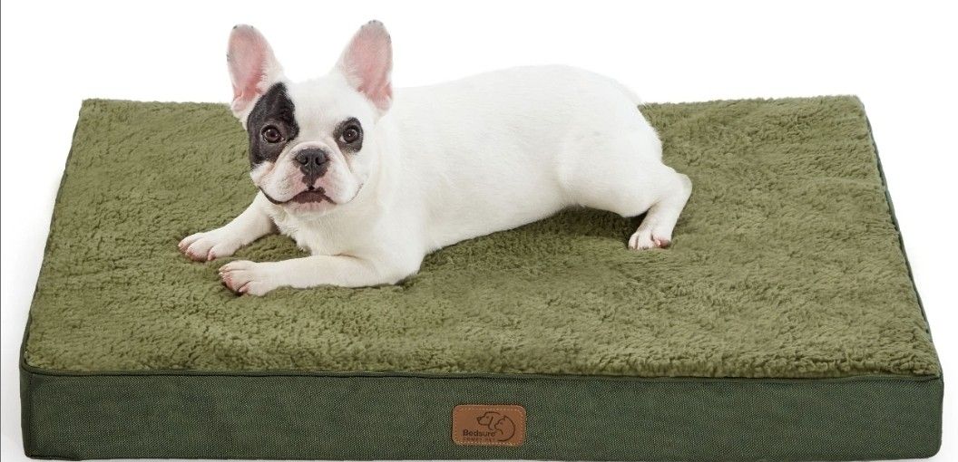 Bedsure Dog Bed for Medium Dogs - Orthopedic Waterproof Puppy Beds with Removable Washable Cover, Egg Crate Foam Pet Mat, Suitable for Pet Up to 35 lb