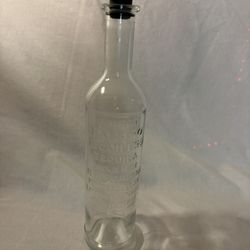 Tequilero Tequila Maestro Bottle Original Metal Stopper Included|Embossed Glass