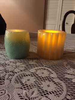 Scented batter lit candles