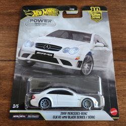 Hot Wheels Premium Power Trip 2008 Mercedes Benz CLK 63 AMG Black Series / Série White
