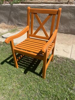 Solid sturdy wood outdoor chair