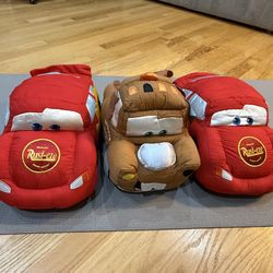 Disney Pixar Cars RUST-EZE and Tow Mater 25” Plush Pillows