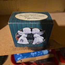 KISSING ANGELS BISQUE PORCELAIN FIGURINES