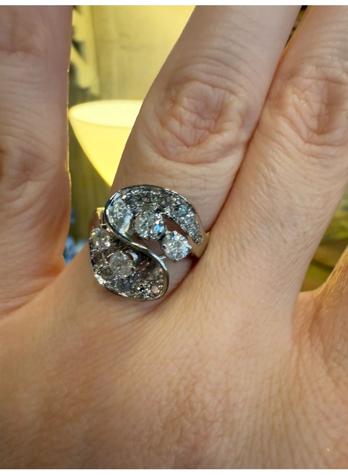 14K Gold Natural Diamonds Estate Ring