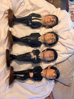 Complete Set (4) Beatles Esco Chalkware Statues