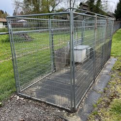 Dog Kennel With Heated Dog House 